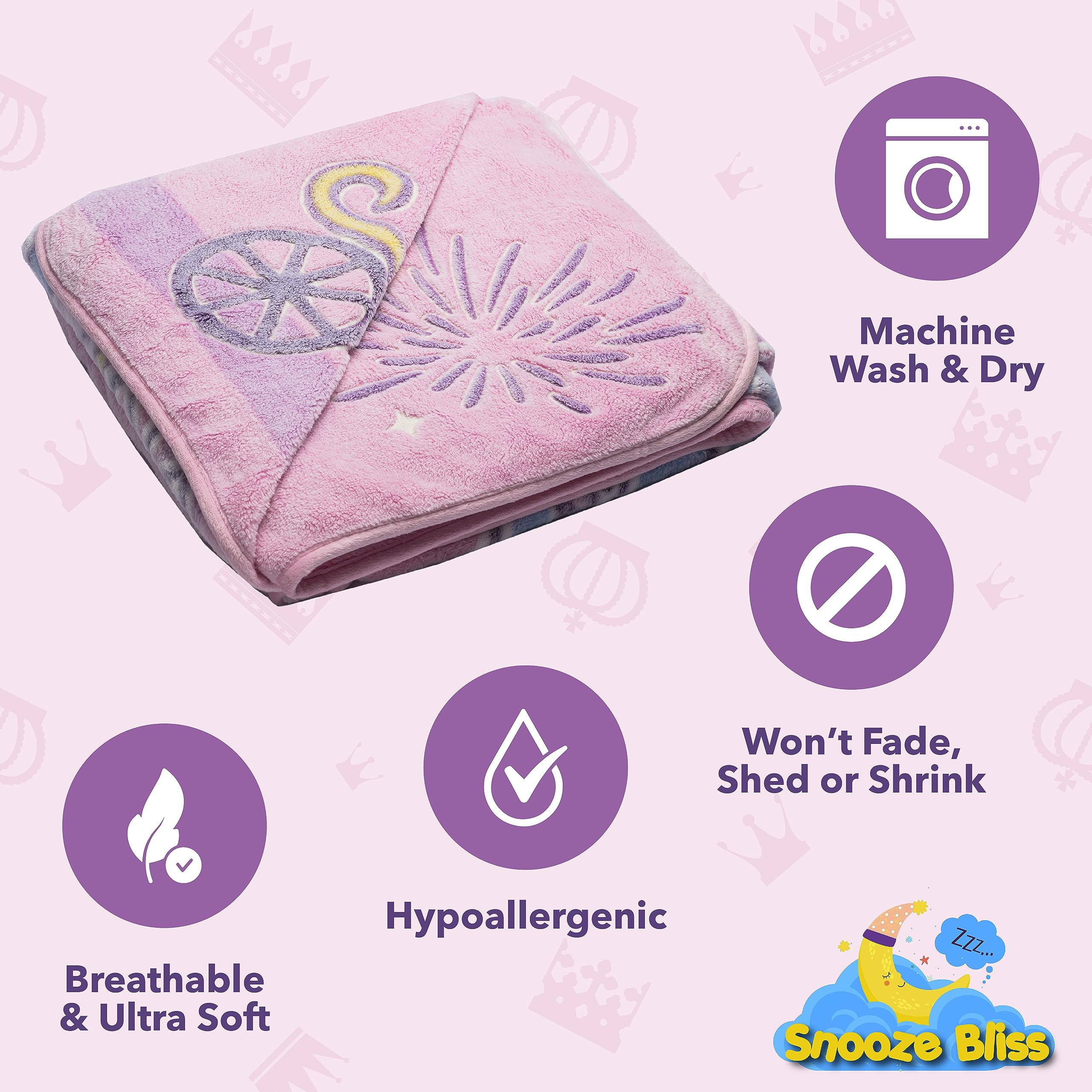 Snooze Bliss couverture à l'échelle avec une fillette pour visualiser la taille