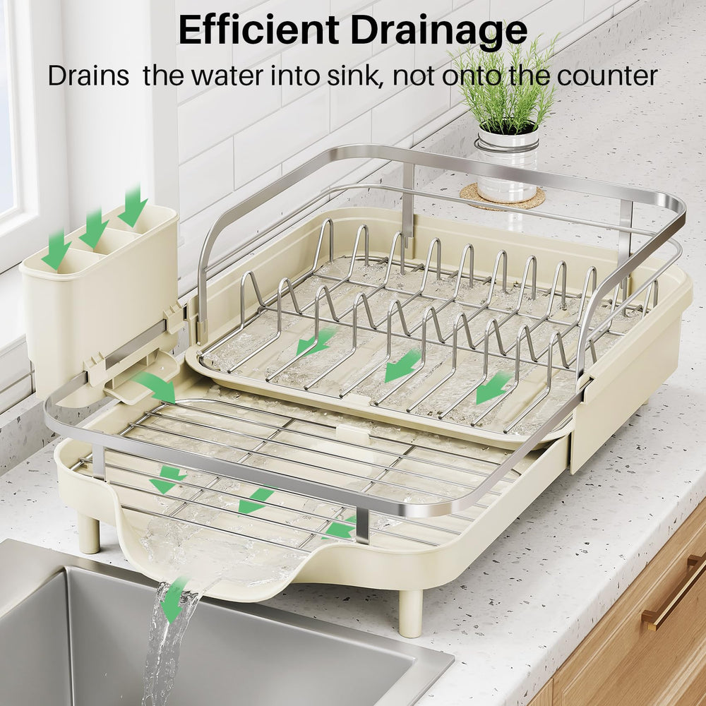 SNTD égouttoir en usage avec assiettes et verres séchants rapidement