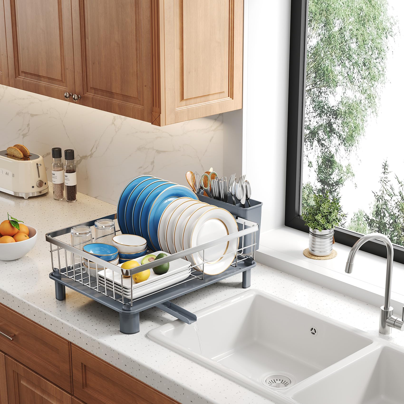 SNTD égouttoir en situation lifestyle dans une petite cuisine moderne