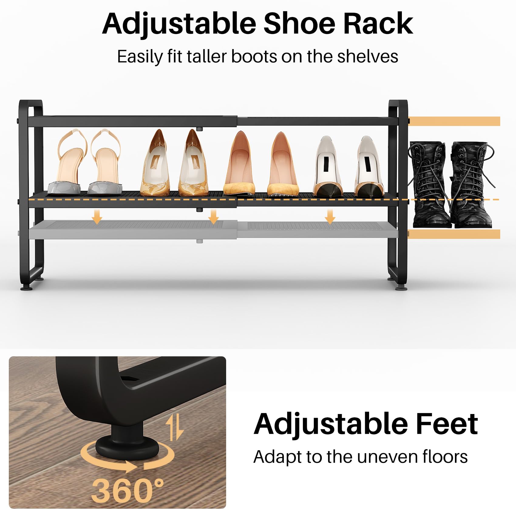SNTD étagère contenant bottes, hauteur adaptable sans tassement
