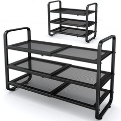 SNTD vue de face du range-chaussures noir montrant organisation et gain d'espace