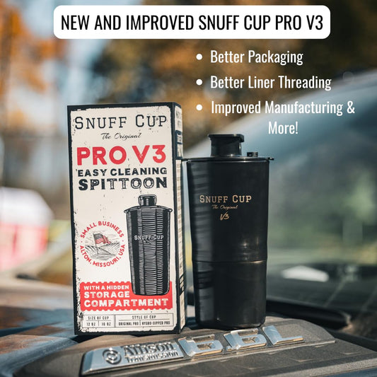 Snuff Cup ouvert révélant le compartiment de rangement, facilite stockage jusqu’à trois boîtes