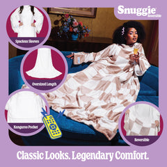Snuggie gros plan du tissu polaire montrant douceur et chaleur