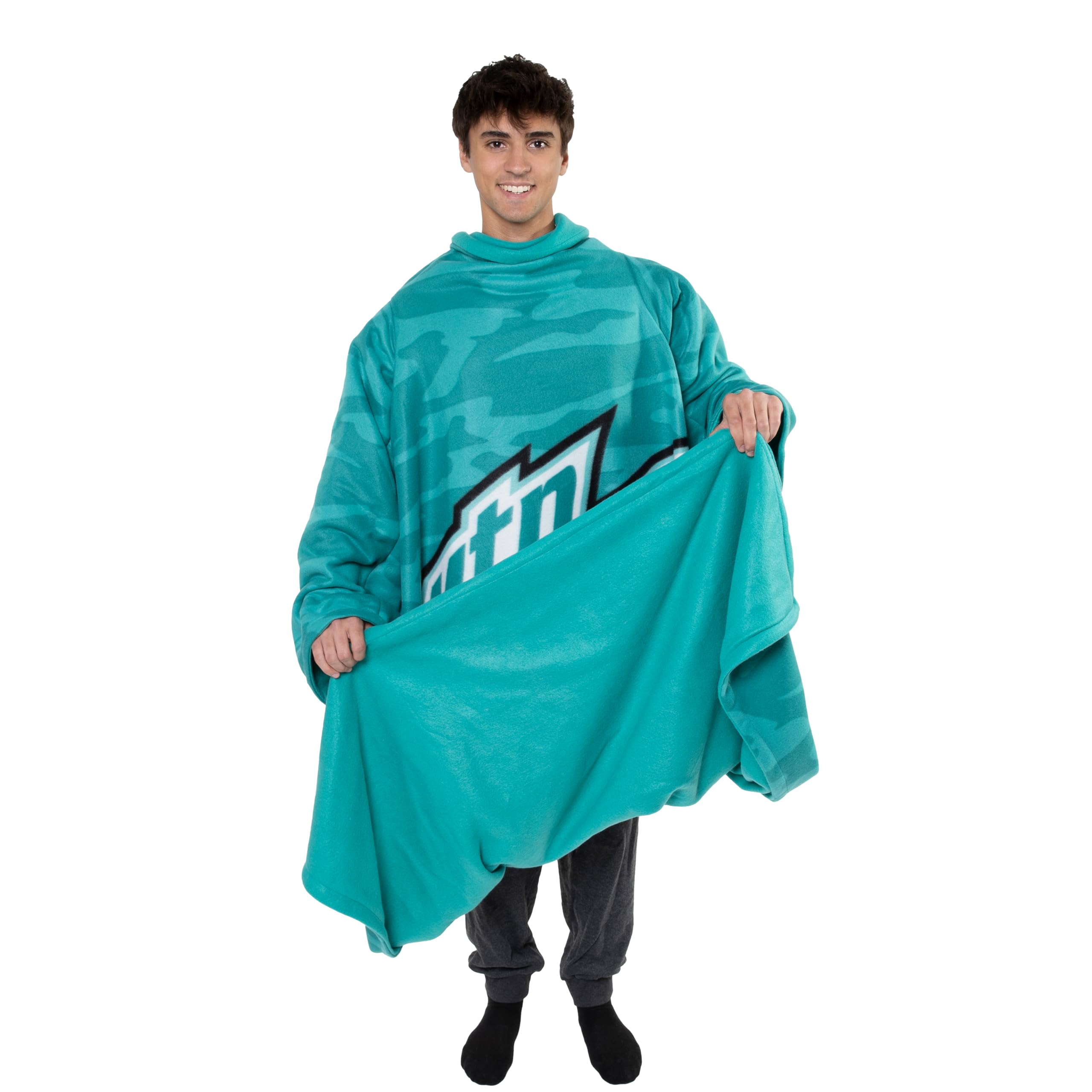 Snuggie face avant pliée Mountain Dew Baja Blast cosy et pratique