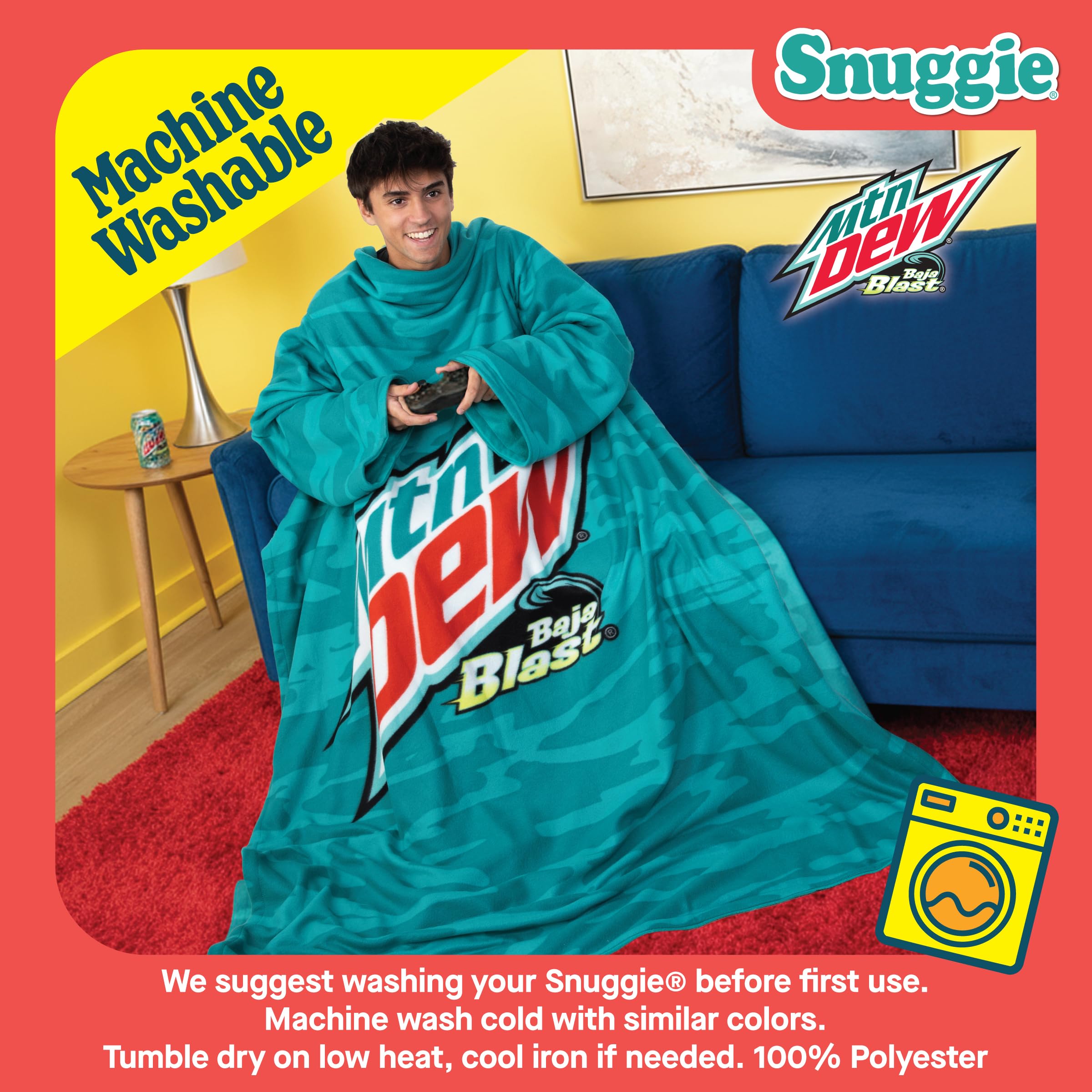 Snuggie réversible montrant face unie et imprimée polyvalente Snuggie