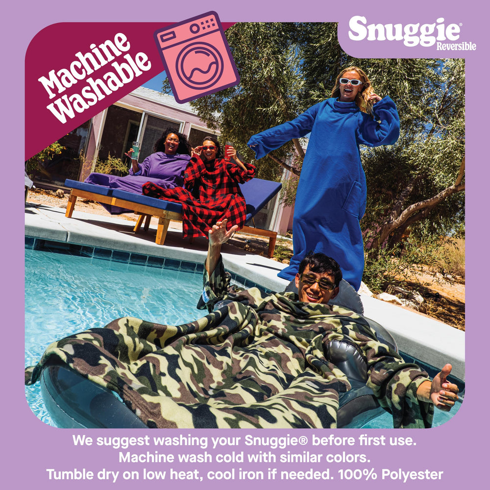 Snuggie porté sur une terrasse montrant chaleur extérieure portable