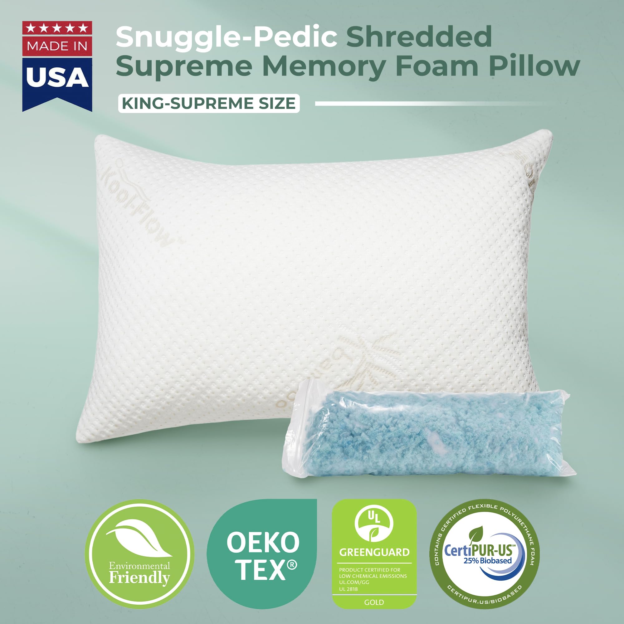 Snuggle-Pedic gros plan mousse déchiquetée montrant aération et soutien