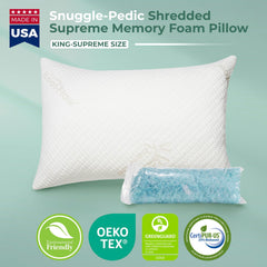 Snuggle-Pedic gros plan mousse déchiquetée montrant aération et soutien