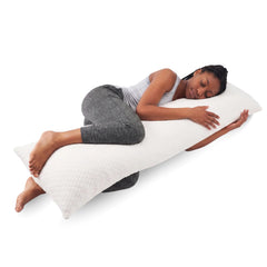 Snuggle-Pedic vue avant du coussin corps montrant forme longue et support
