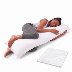 Snuggle-Pedic vue avant du coussin corps 20x54 montrant le design et le format utile