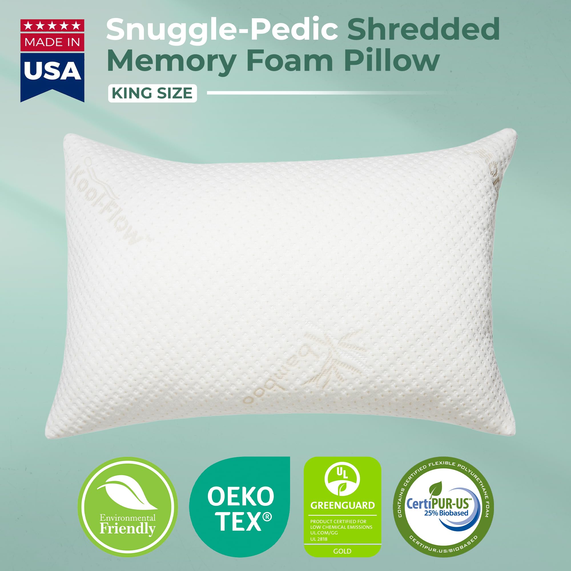 Snuggle-Pedic gros plan de la mousse effilochée illustrant respirabilité