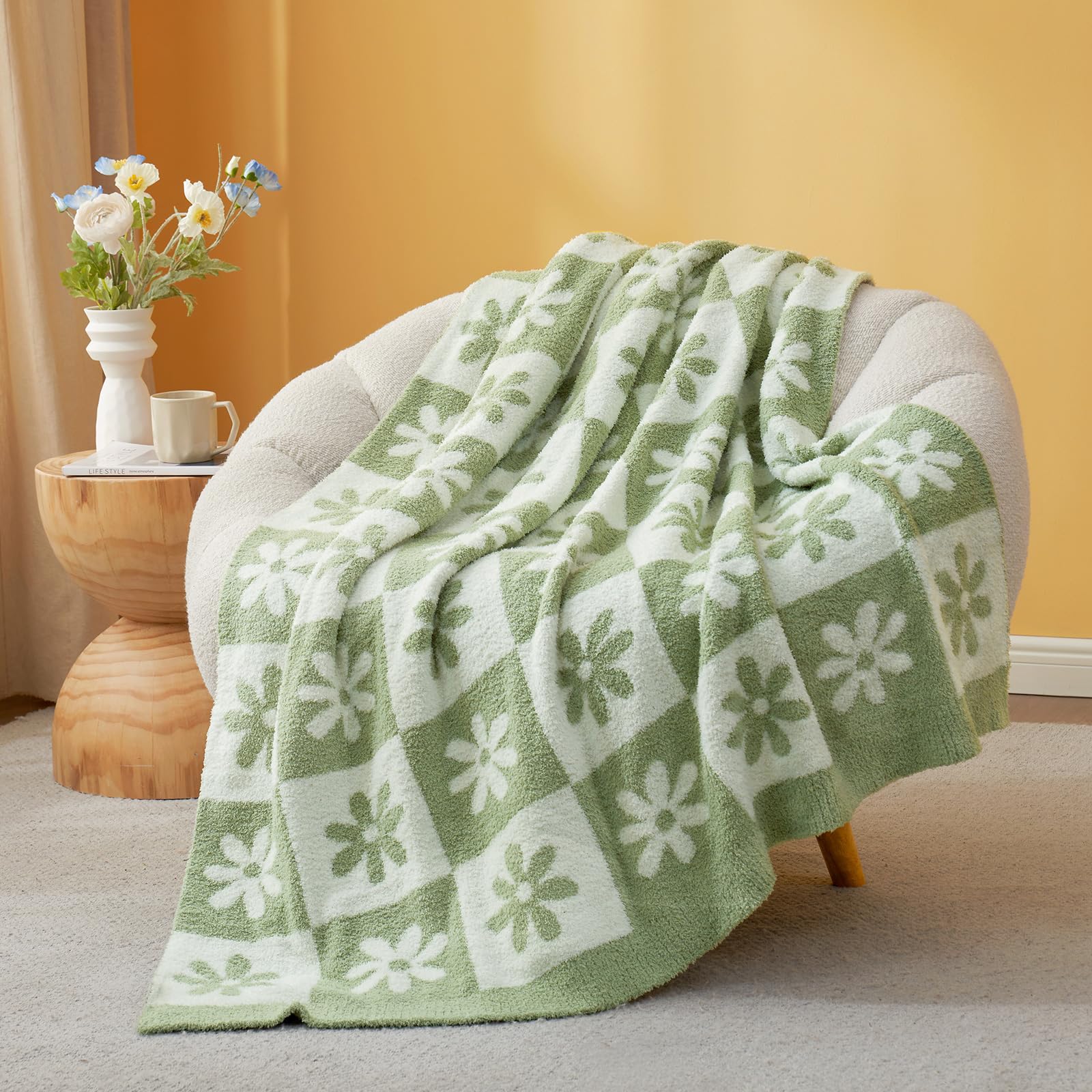 Snuggle Sac face avant du plaid montrant motif carreaux et élégance décorative