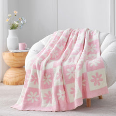 Snuggle Sac couverture face avant sur fond neutre montrant motif carreaux fleuri et confort