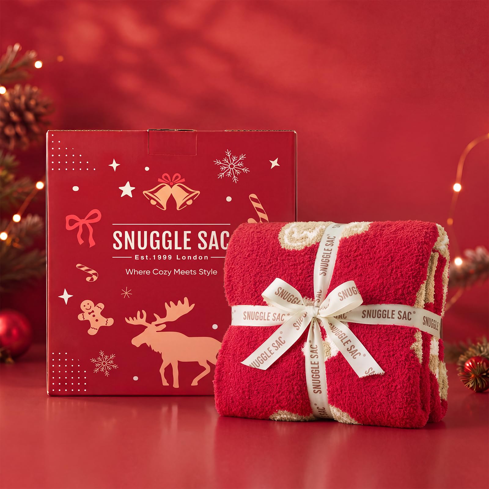 Snuggle Sac motif bonhomme pain d'épices visible pour ambiance Noël