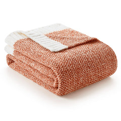 Plaid Snuggle Sac orange face avant montrant chaleur et style