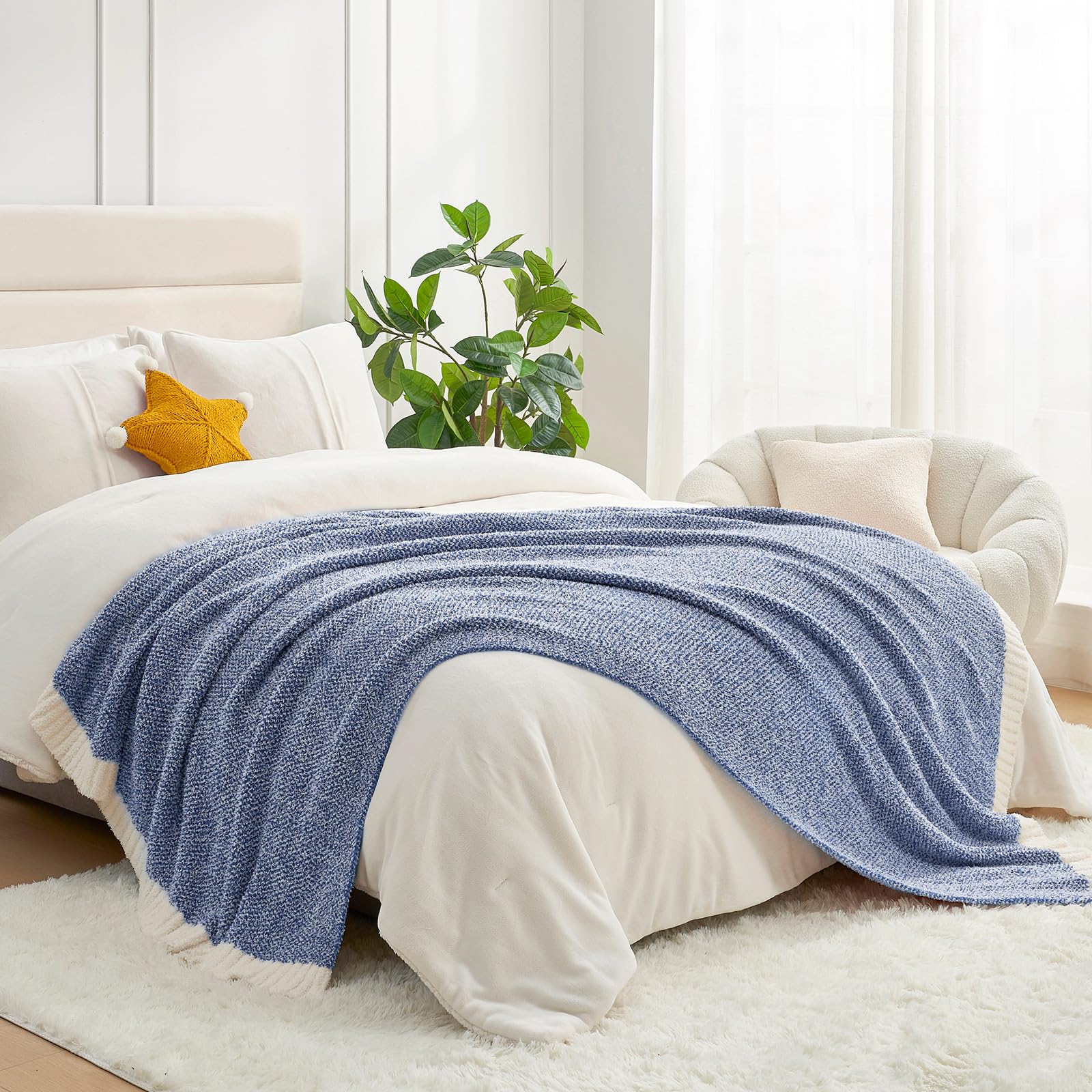 Snuggle Sac jeté dans salon créant ambiance cosy et soignée