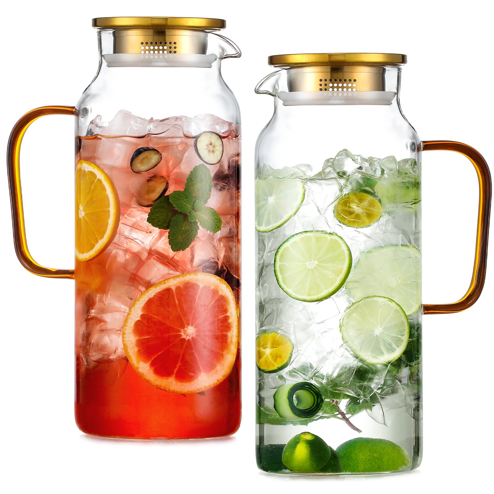 Snuvid carafe face dorée lot de deux présentation élégante