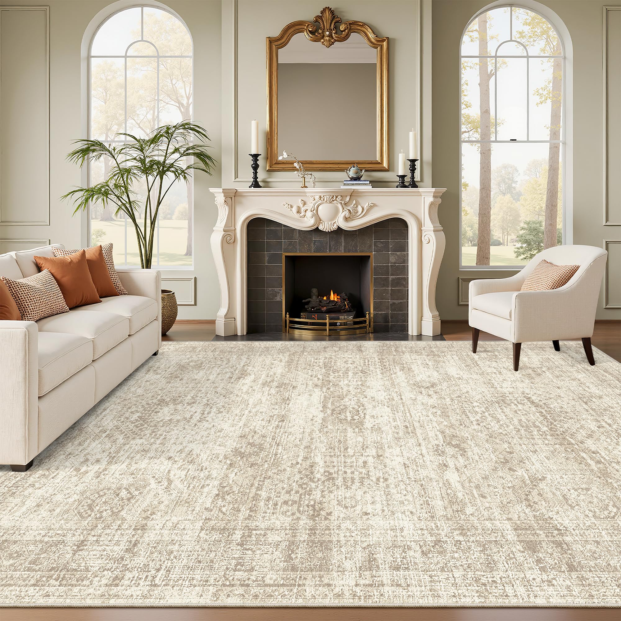 Soalmost tapis 8x10 face entière montrant design et proportions confortables