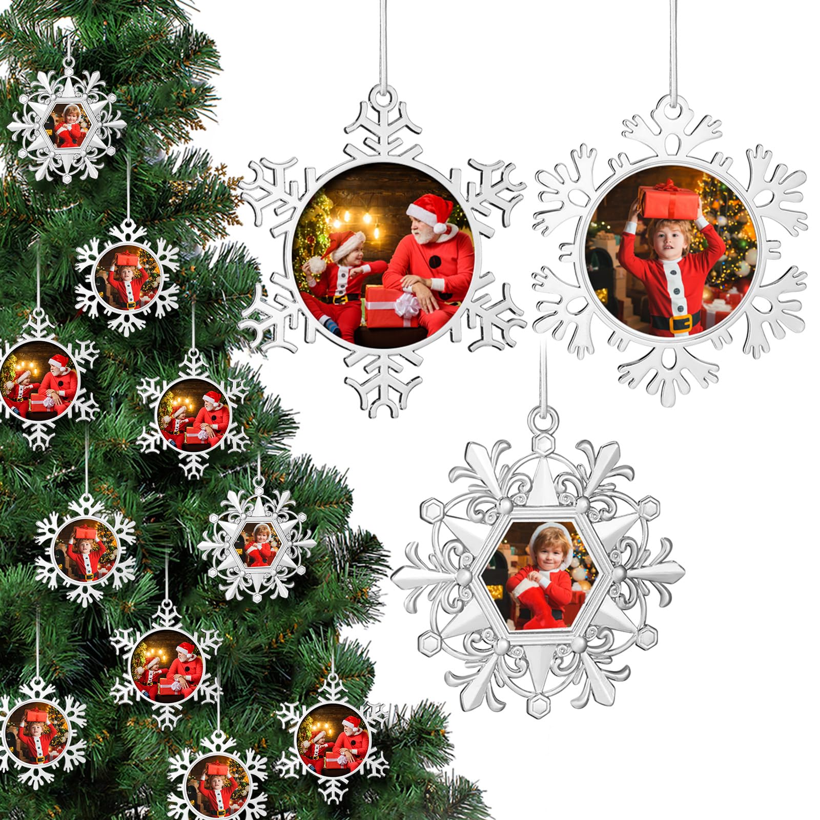 Soaoo lot de 15 flocons métalliques pour décoration personnalisée
