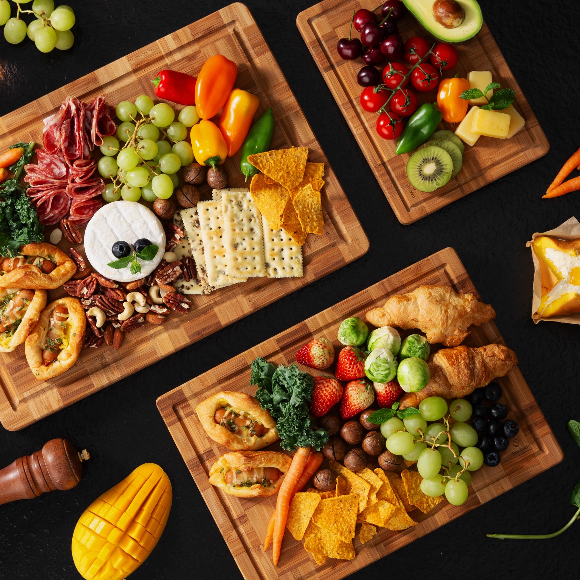 Socisen planche présentation charcuterie élégante pour service et réception