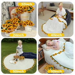 couverture 32 pouces SoffMoiis posée sur genoux, taille idéale pour confort