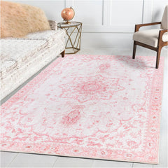Sofrug vue avant motif floral rose, apporte chaleur visuelle