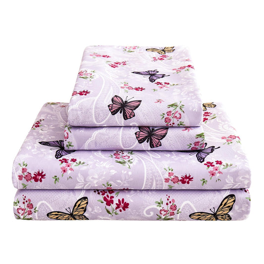 Softan face de l’ensemble montrant motif floral et papillons et design attractif