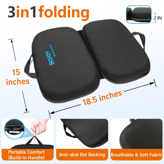 Sojoy iGelComfort plié illustrant portabilité et gain de place