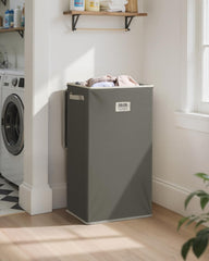 SOLEDI détail tissu gris lin montrant finition durable