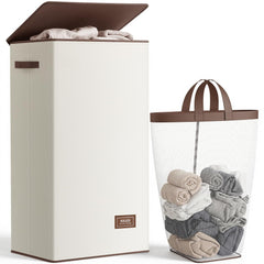 SOLEDI panier à linge face avant avec couvercle — look soigné et rangement fermé
