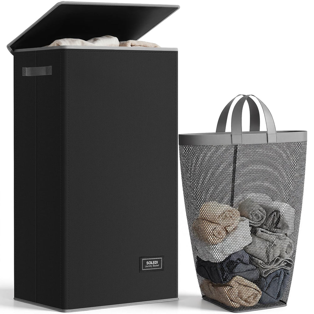 SOLEDI panier face avec couvercle pour garder le linge propre et discret
