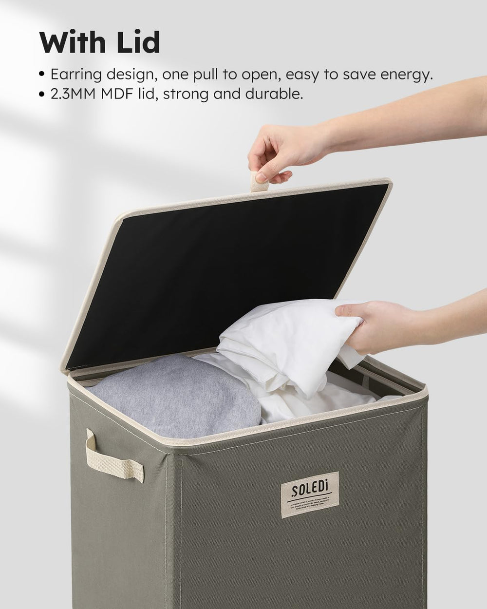 SOLEDI panier pliable rangé sous lit pour gain de place