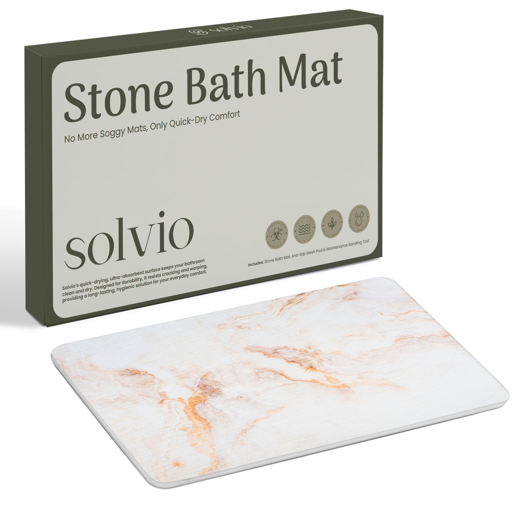Solvio tapis face avant Ivory Drift montrant design minimaliste et look spa