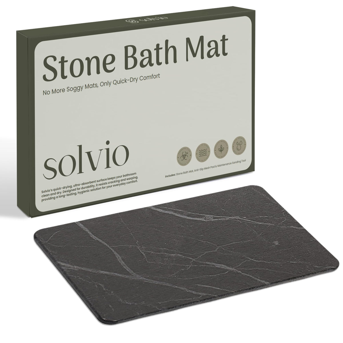 Solvio tapis vue devant montrant finition charbon et design minimaliste bénéfice esthétique