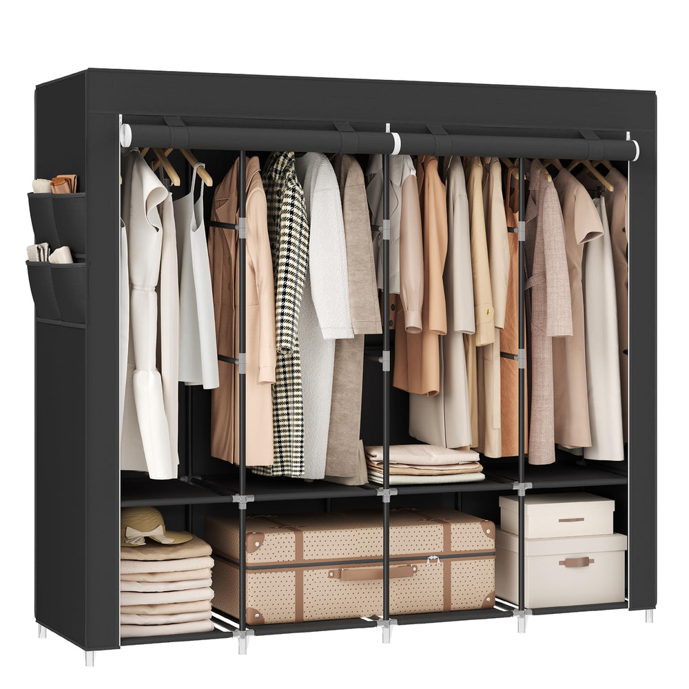 SONGMICS armoire vue avant montrant rangement ample et accès facile