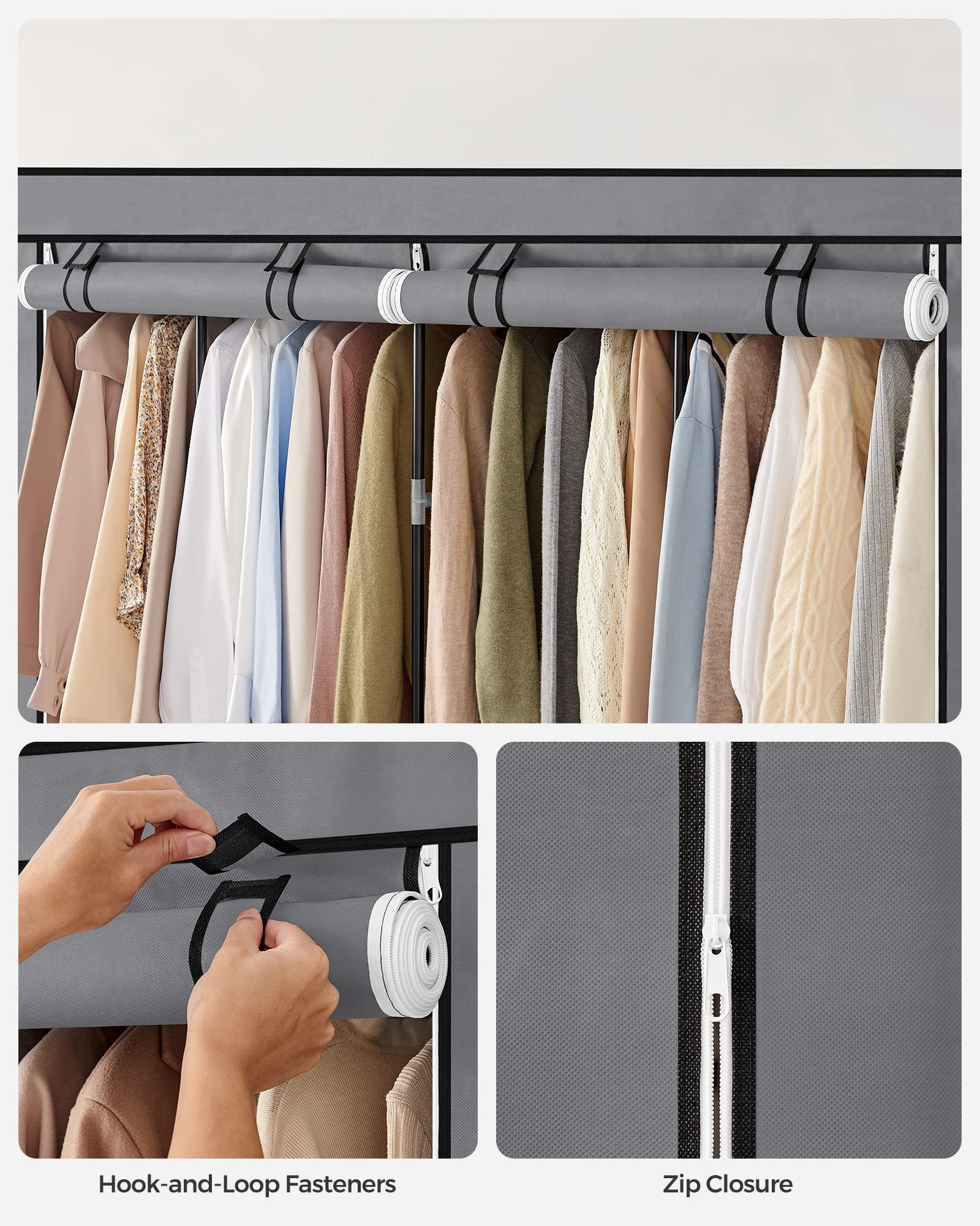 SONGMICS armoire installée dans un studio illustrant gain de place