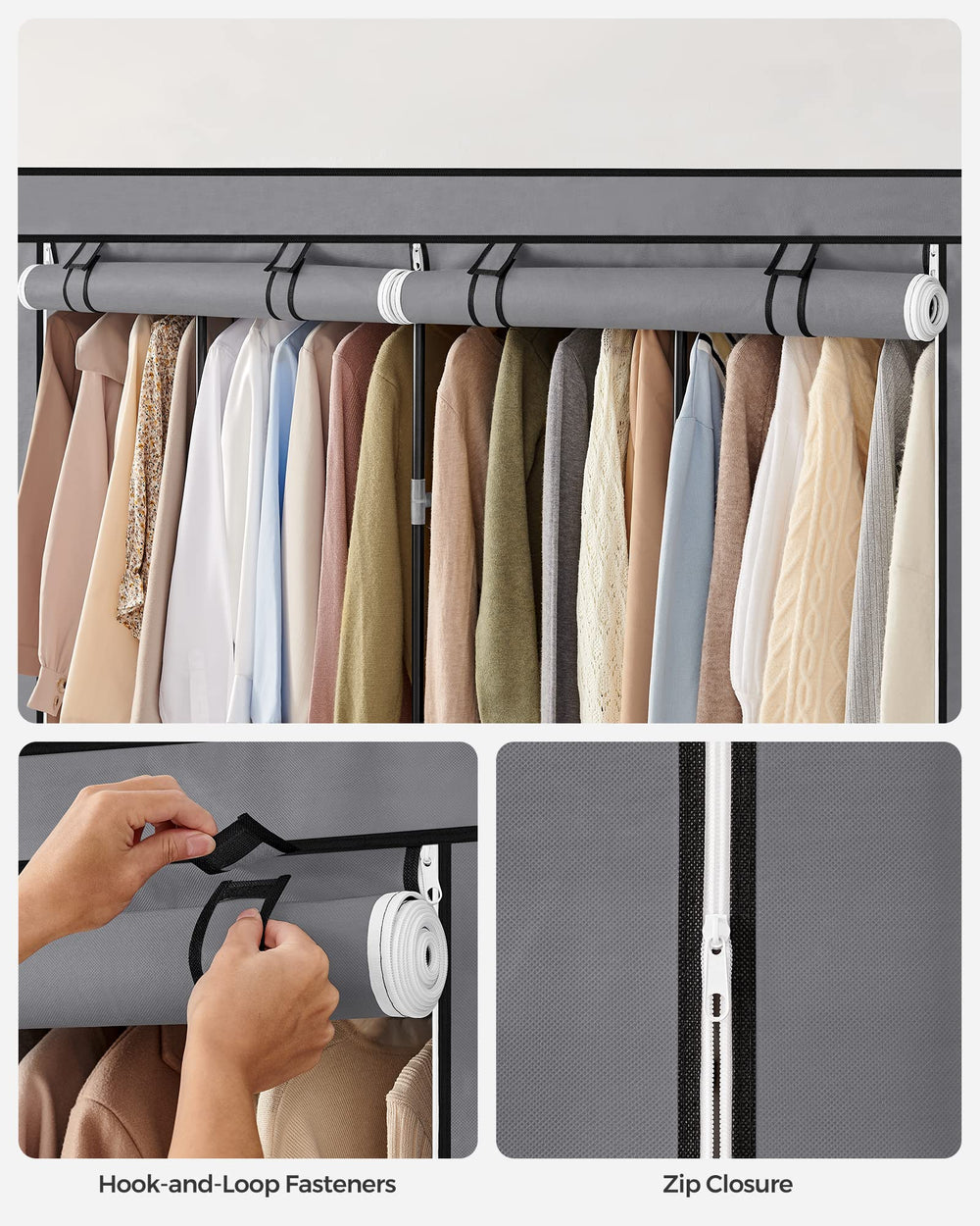 SONGMICS armoire installée dans un studio illustrant gain de place