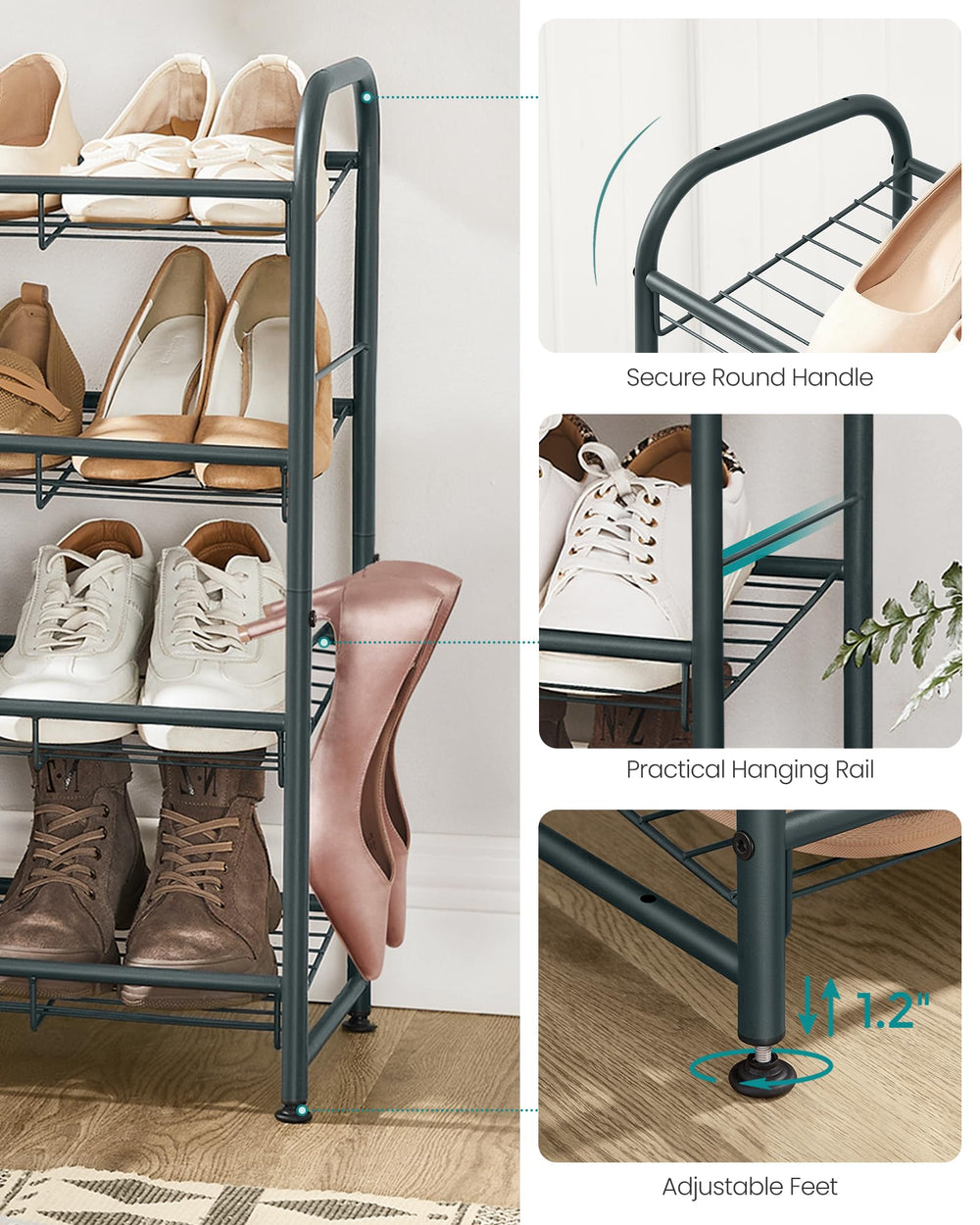 SONGMICS baffle arrière anti-chute, protège chaussures contre glissades