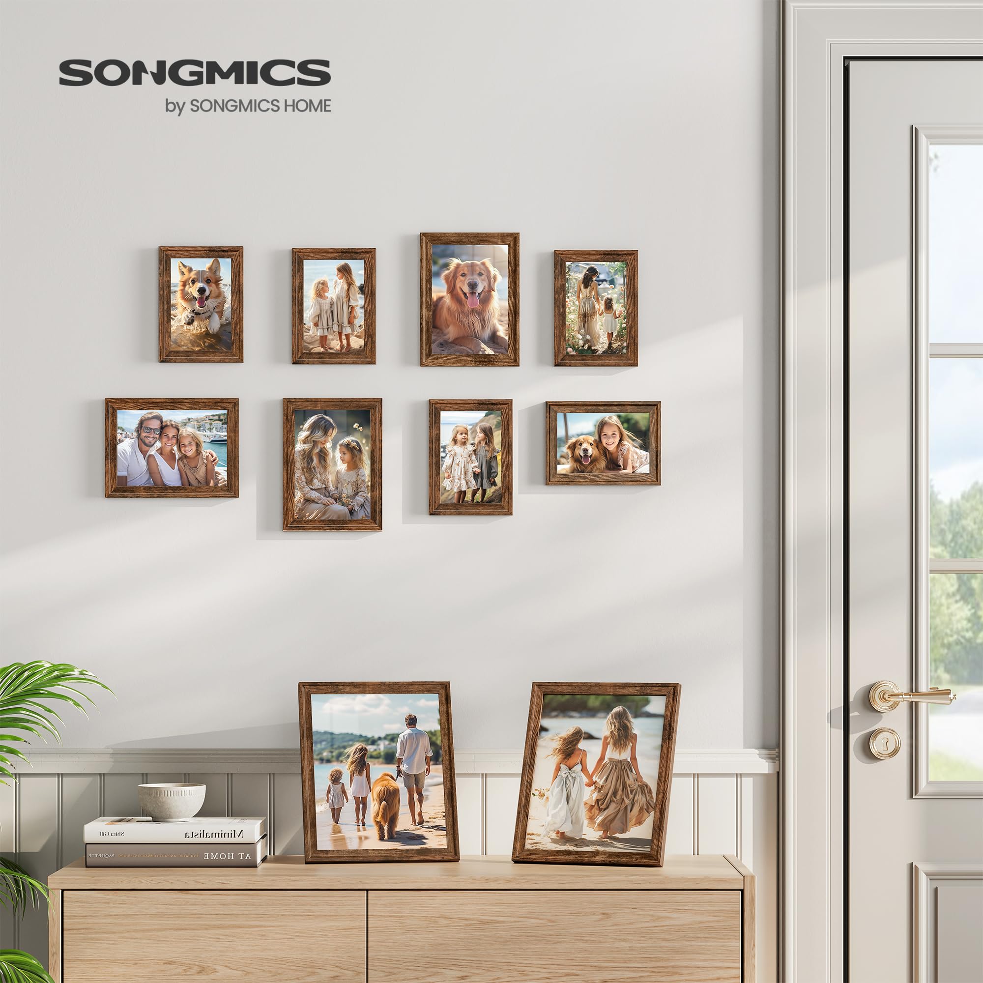 SONGMICS détail profil bois MDF cove offrant solidité et profondeur esthétique