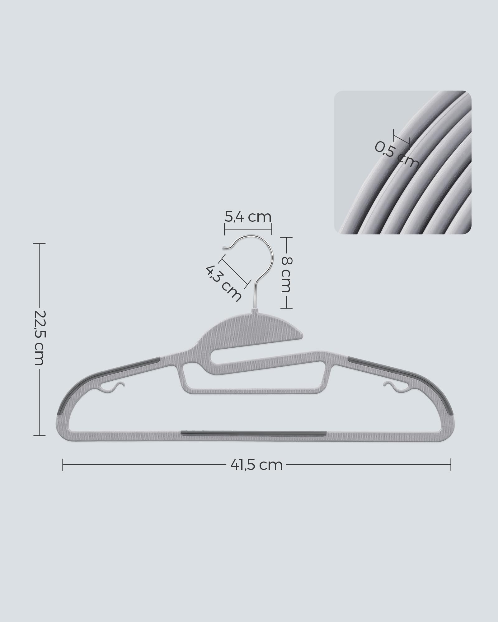 SONGMICS encoches pour bretelles évitant la glissade des vêtements