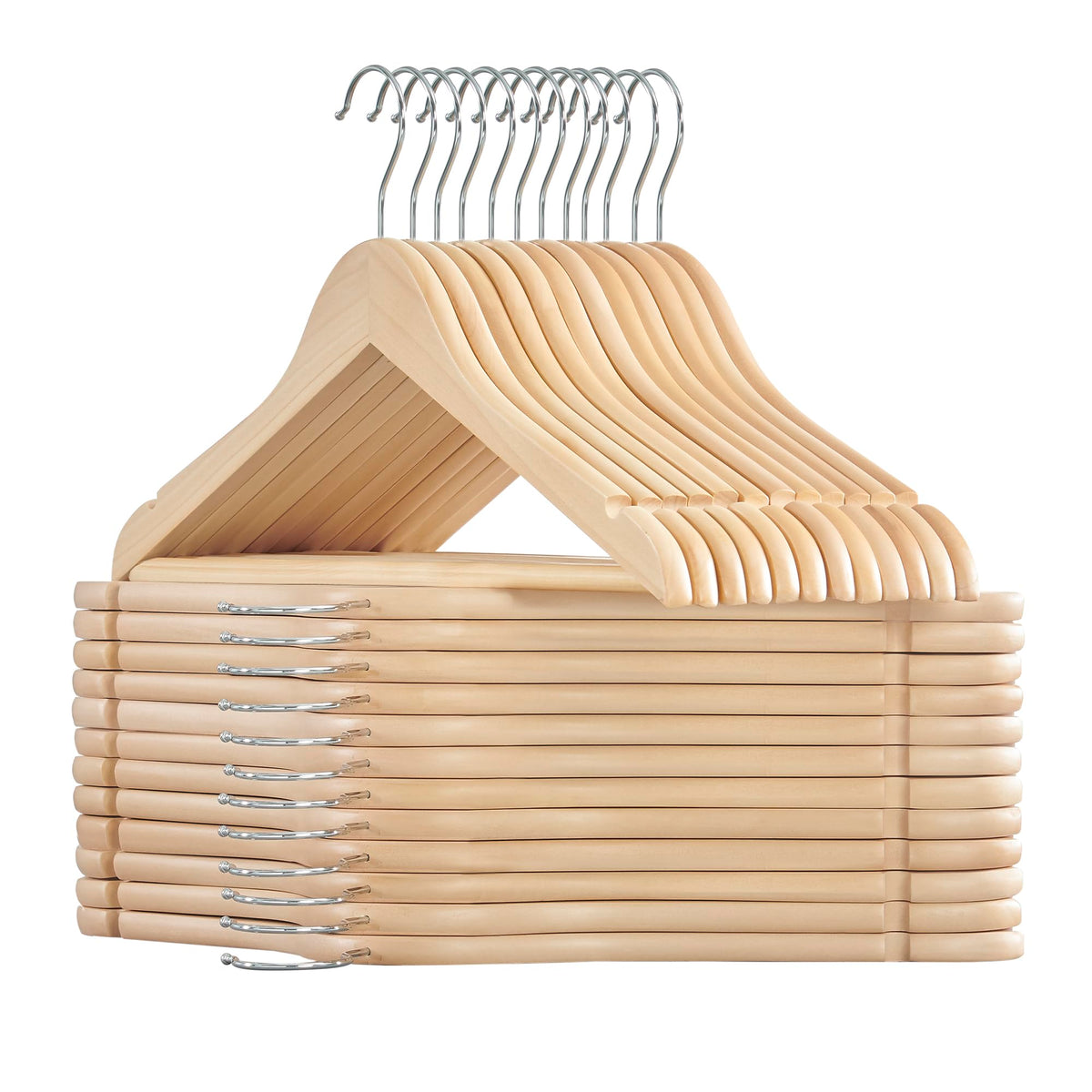 SONGMICS cintre bois érable face pour un rangement soigné et élégant