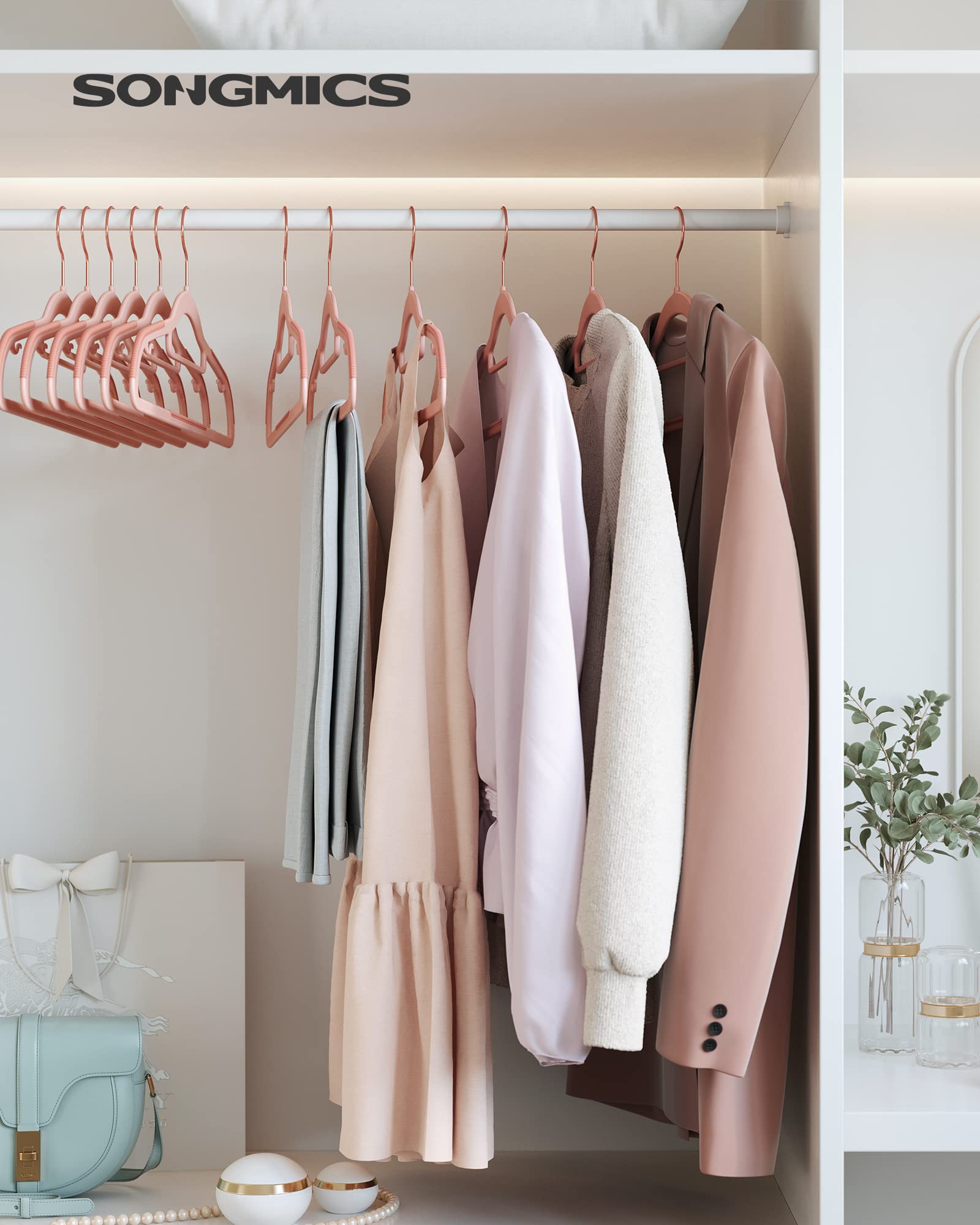 SONGMICS gros plan bandes antidérapantes assurant maintien des vêtements