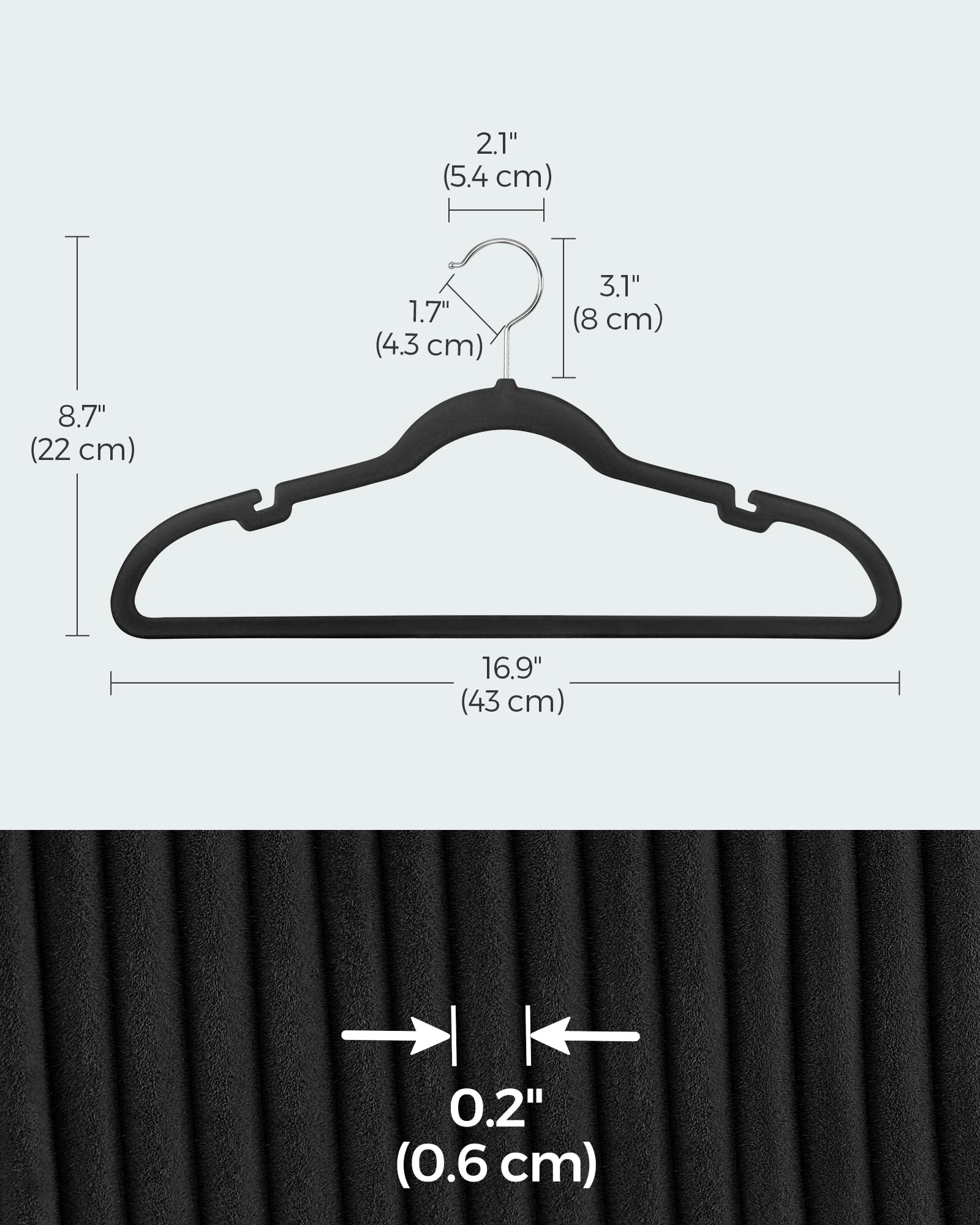 SONGMICS cintre supportant jean et manteau illustrant robustesse