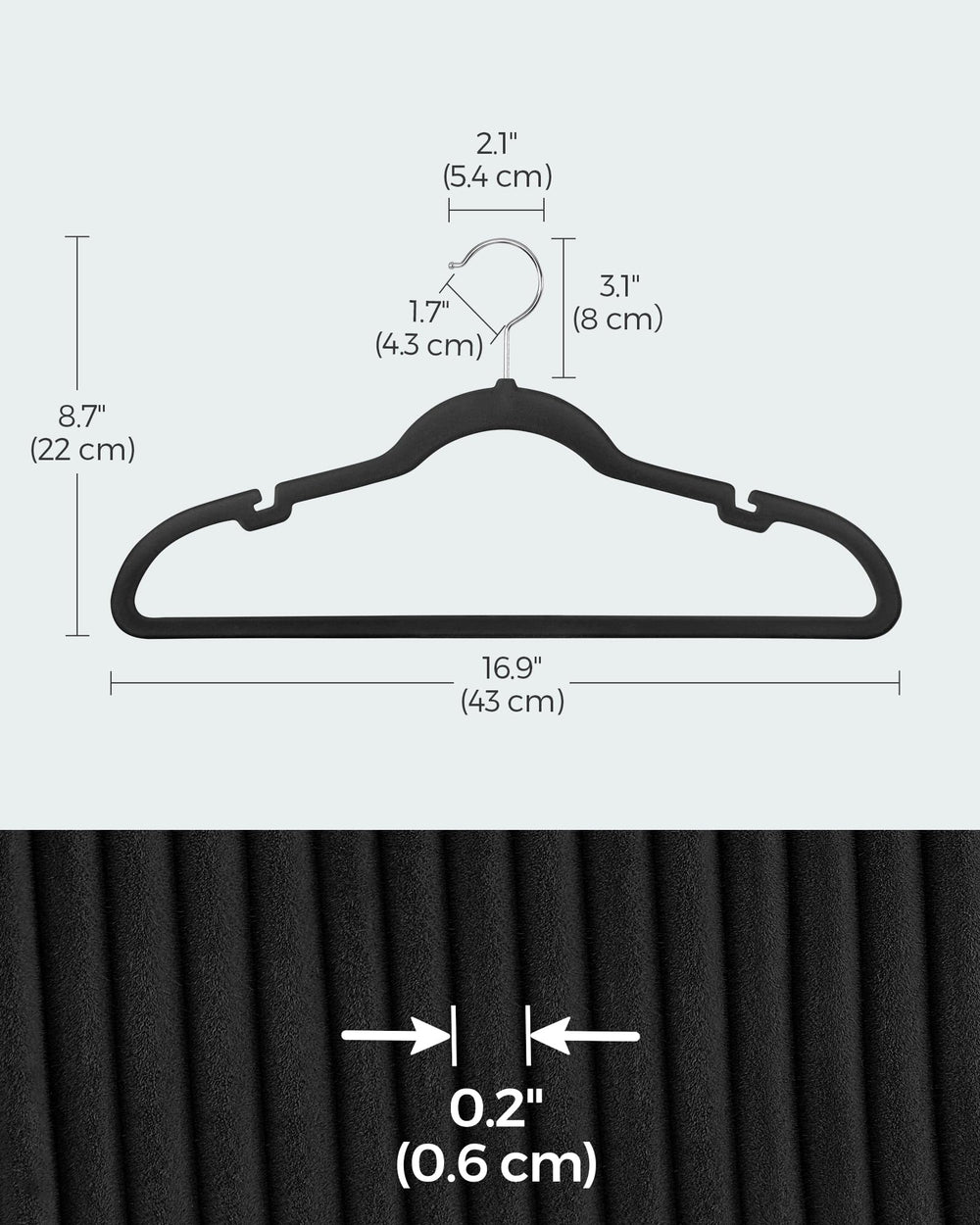 SONGMICS cintre supportant jean et manteau illustrant robustesse