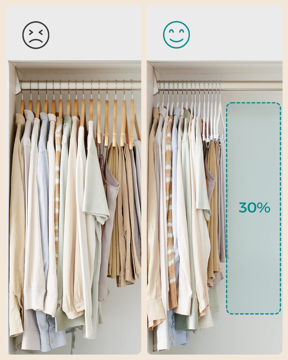 SONGMICS cintres en usage garde-robe organisation et présentation nette