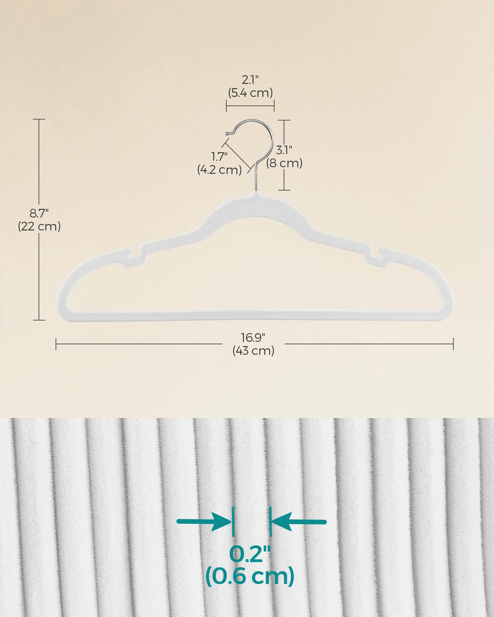 SONGMICS cintre portant une lourde veste, support jusqu'à 5 kg