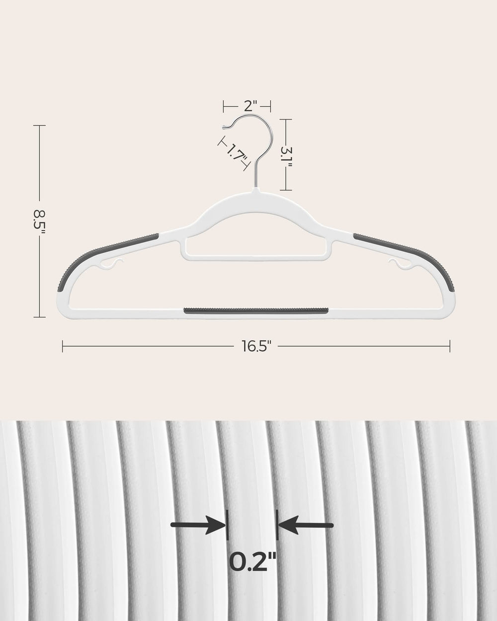 SONGMICS cintre tenant un manteau solide et stable
