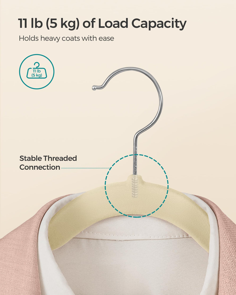 SONGMICS crochet pivotant 360° facilitant l'accès aux vêtements