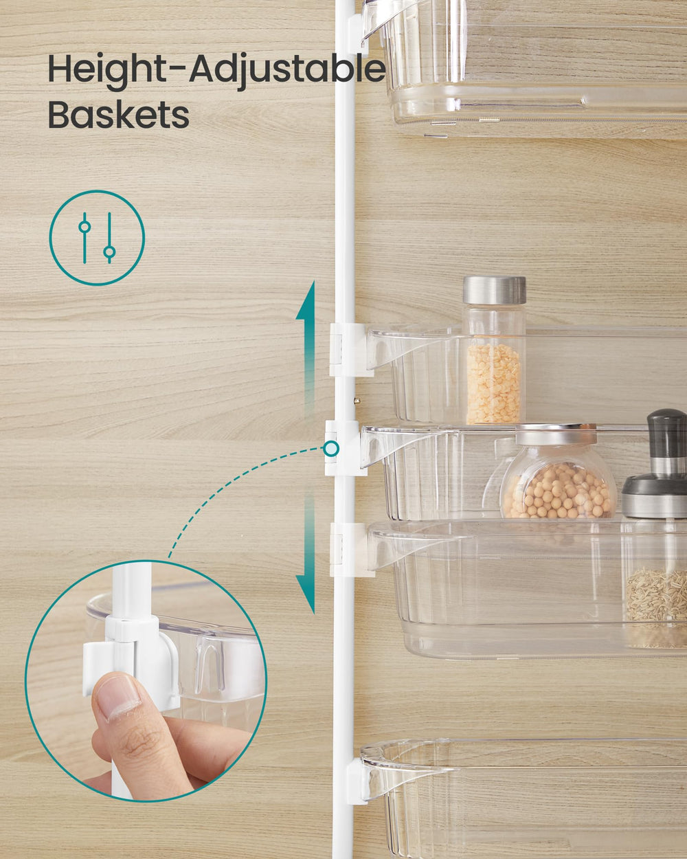 SONGMICS comparaison d’échelle avec porte pour visualiser dimensions et ajustement