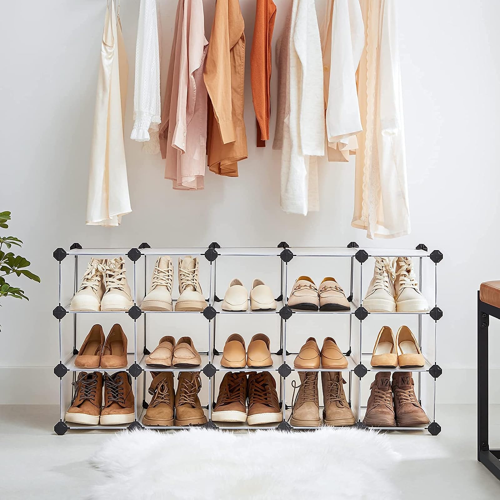 SONGMICS comparaison taille avec chaussures visualisation capacité